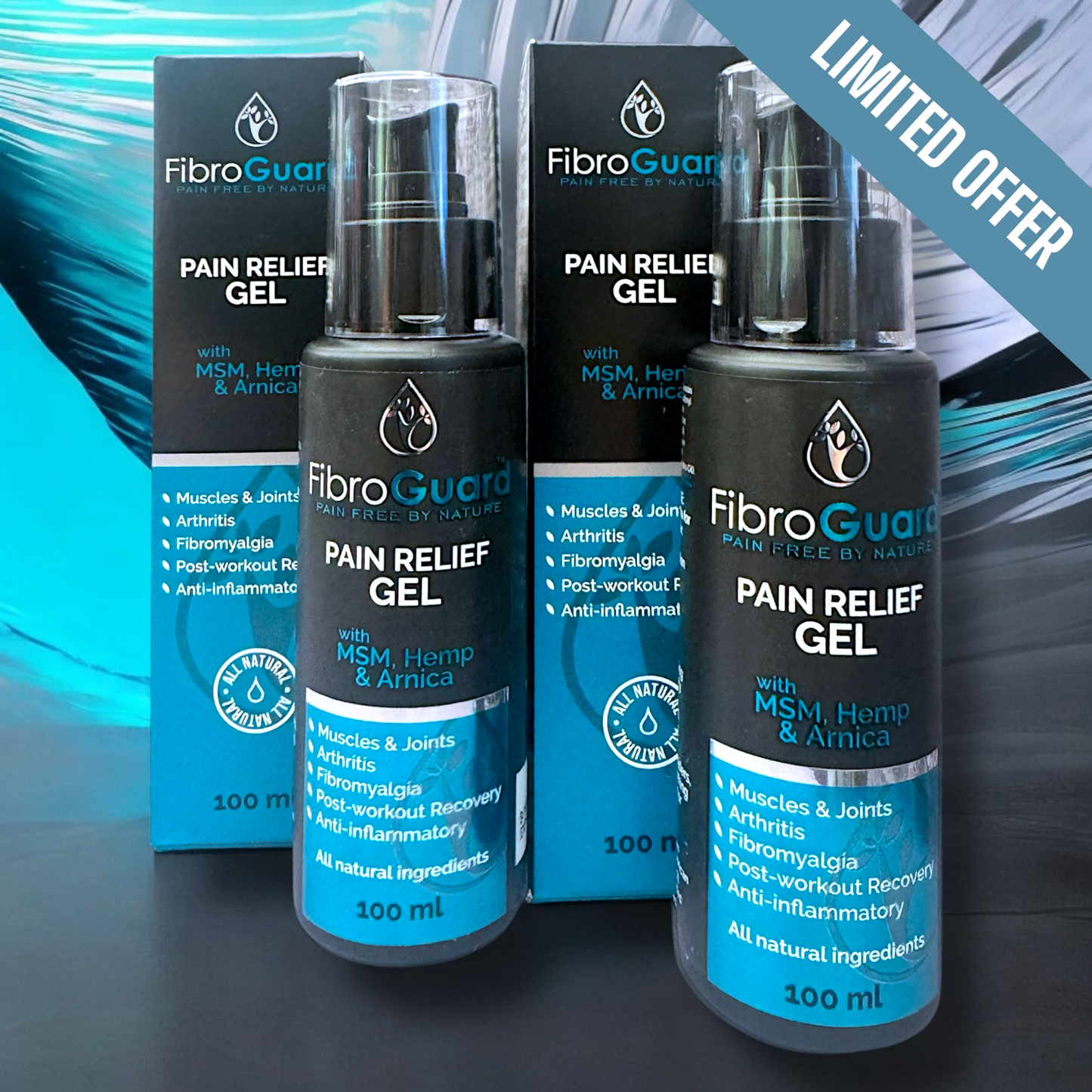 DOUBLE GEL OFFER - 100ml FibroGuard Pain Relief Gel (with MSM)